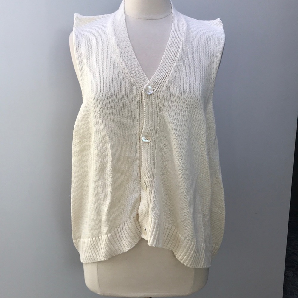 Eskandar White Linen Sweater Vest